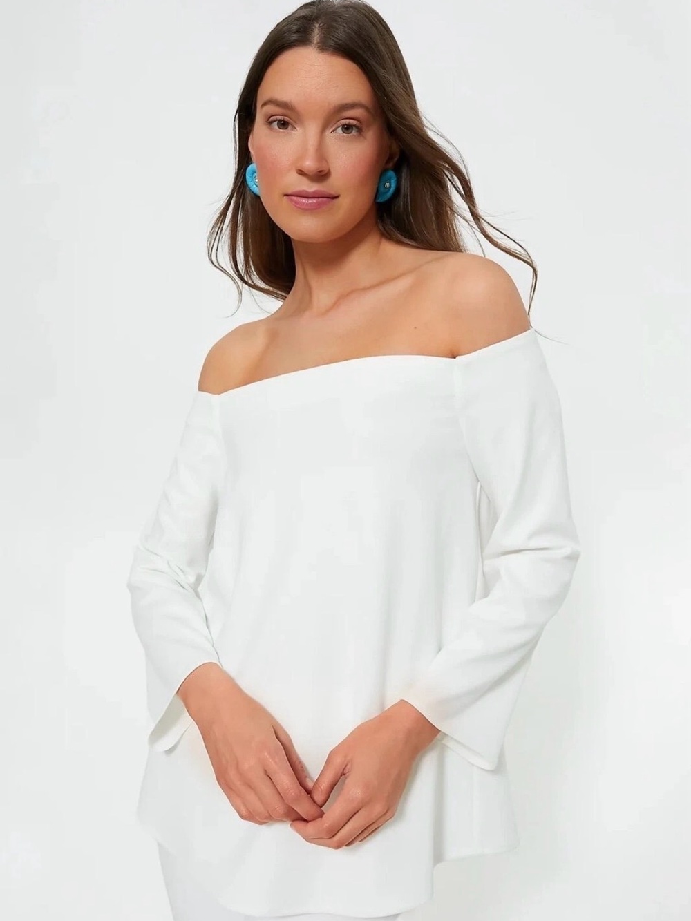 Tuckernuck White Miranda Off The Shoulder Shirt Top Blouse Size Medium
